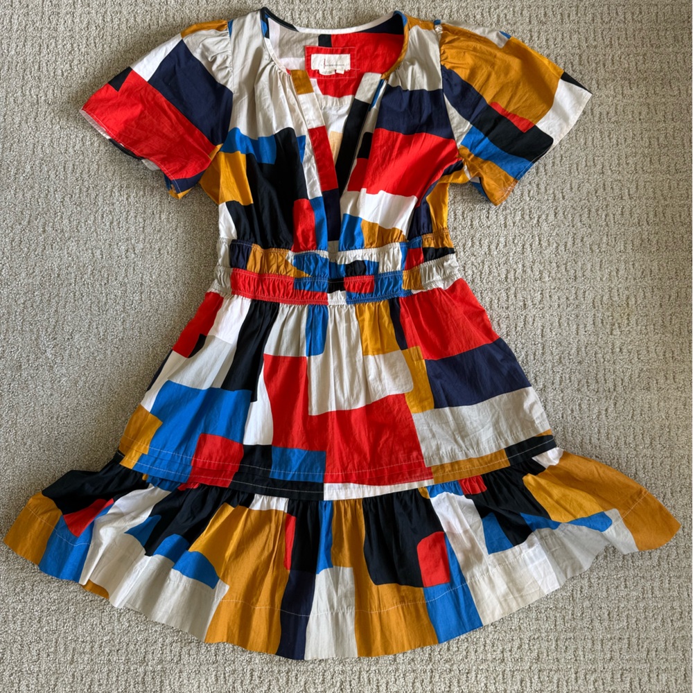Anthropologie Colorful Abstract Midi Dress